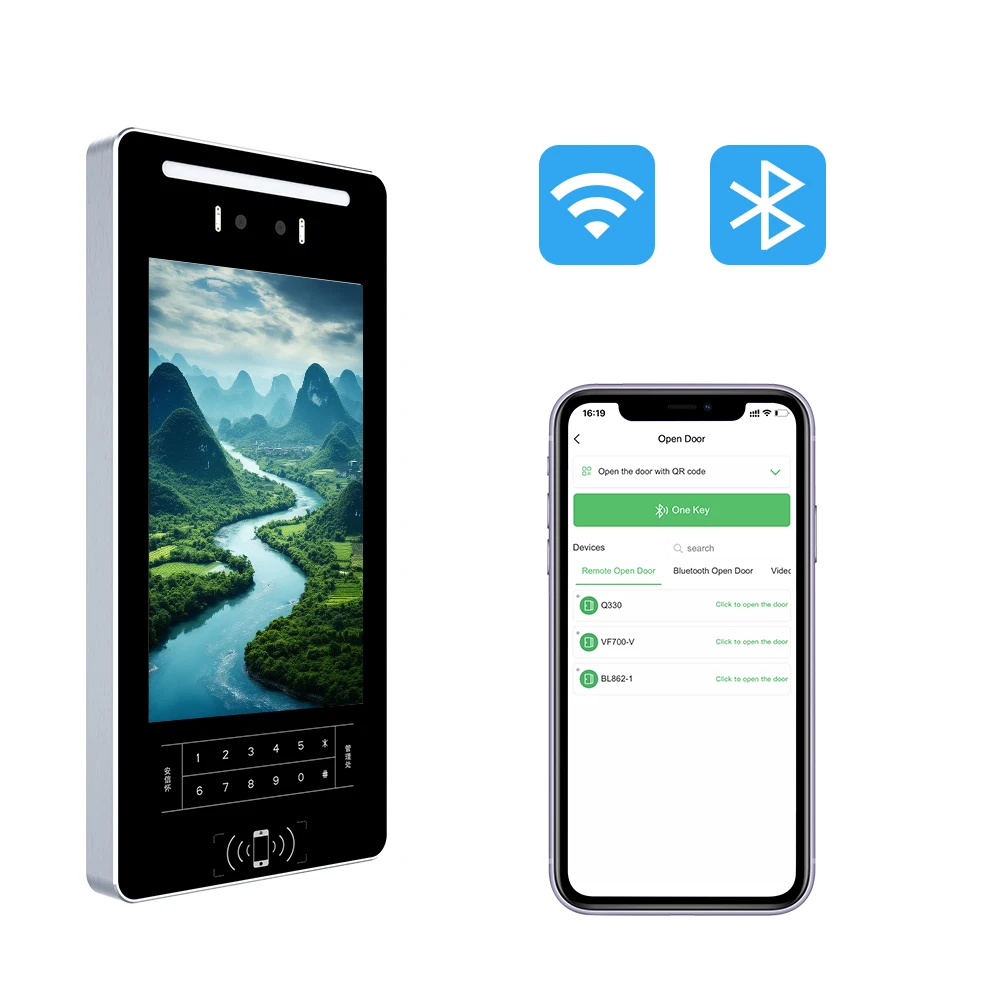 Thinmoo 10-Inch Video Door Phone Face Recognition Access Control System People Counting-for Multi-Apartment Buildings App