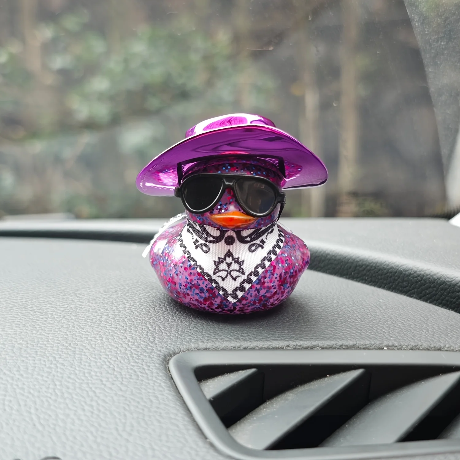 1 مجموعة قبعة رعاة البقر بطة سيارة الديكور سيارة بطة ملحقات للتزيين بطة مطاطية