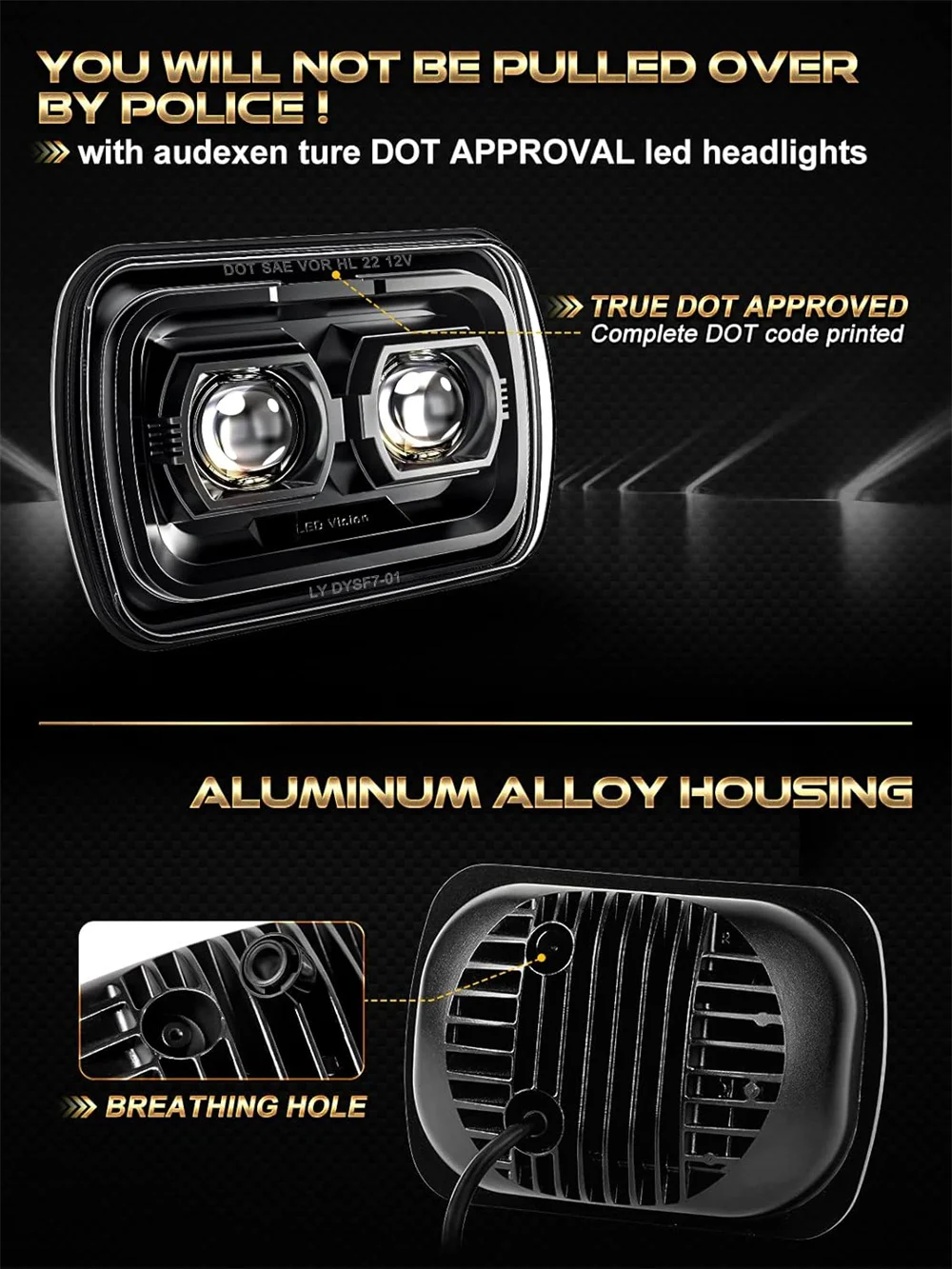 5x7 Inch Led Headlights 7x6 6000LM Led Headlamp for Jeep Wrangler YJ Cherokee XJ Comanche MJ S10 Blazer Express Savana Van Truck