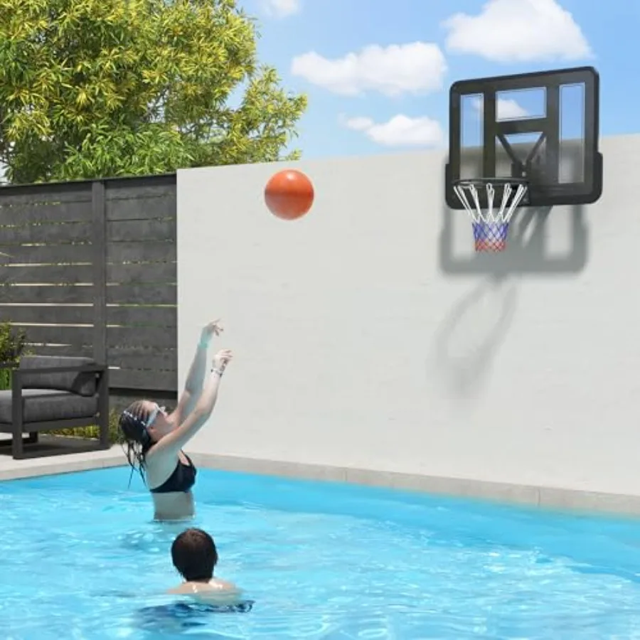 Wall Mounted Basketball Hoop for indoor gym use, polycarbonate backboard, black finish, shatterproof and adjustable height - view 6