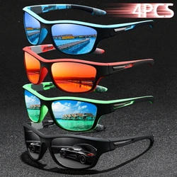 4PCS Fashion Vintage Pattern  Fishing Cycling Sports Sunglasses Men Women Eyewear Running Mountaineering Man Sun Glasses