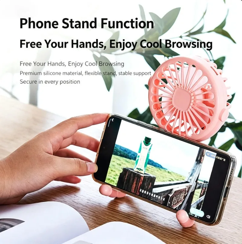 Octopus Mini Stroller Fan Rechargeable Small Portable Baby Fan for Toddler Stroller Walking Outdoor