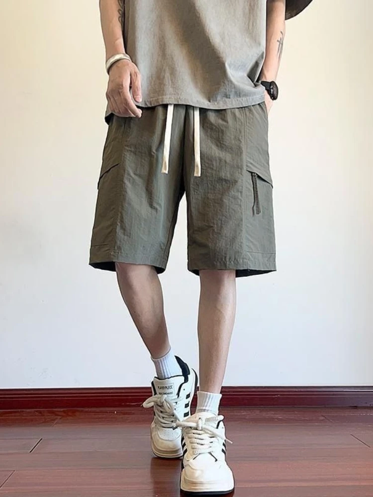 

Large Size Men's Sports Shorts for Summer Beach Casual Knee-length Loose Fit Trendy Workwear New American-style