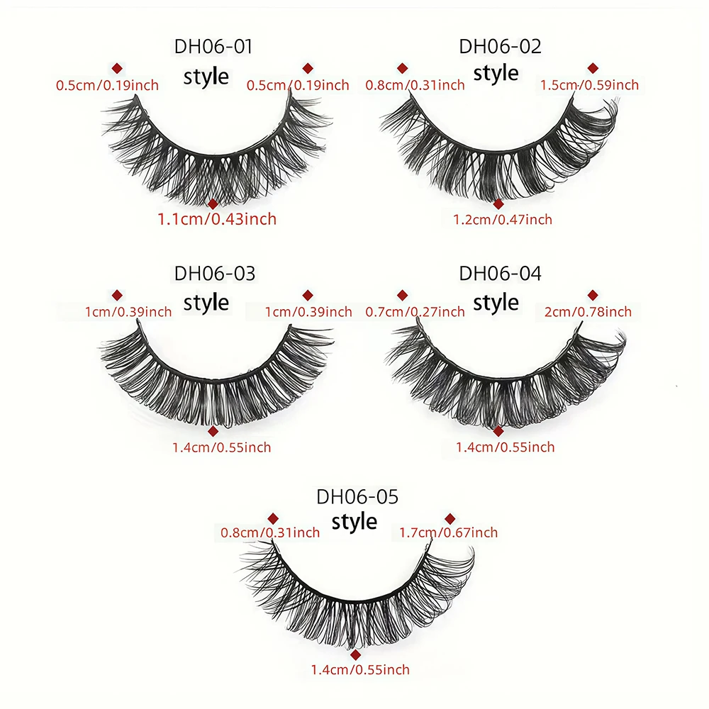 New DD Russian Curling False Eyelash 10 Pair Set, Large Curvature Curling False Eyelash, European and American Thick False Eyela