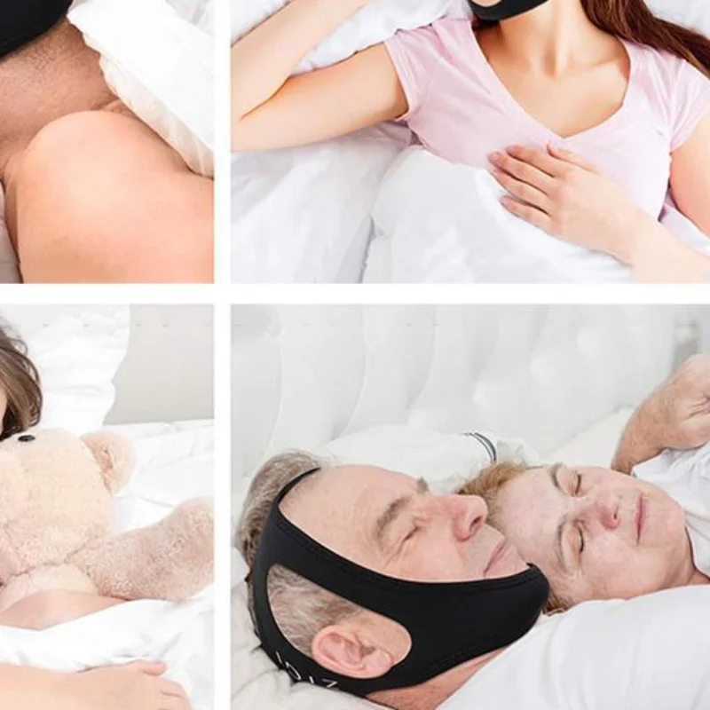Anti Snore Chin Support Strap Highly Effective Sleep Adjustable Triangle Reduce Snoring Holeless Models And Breathable Models
