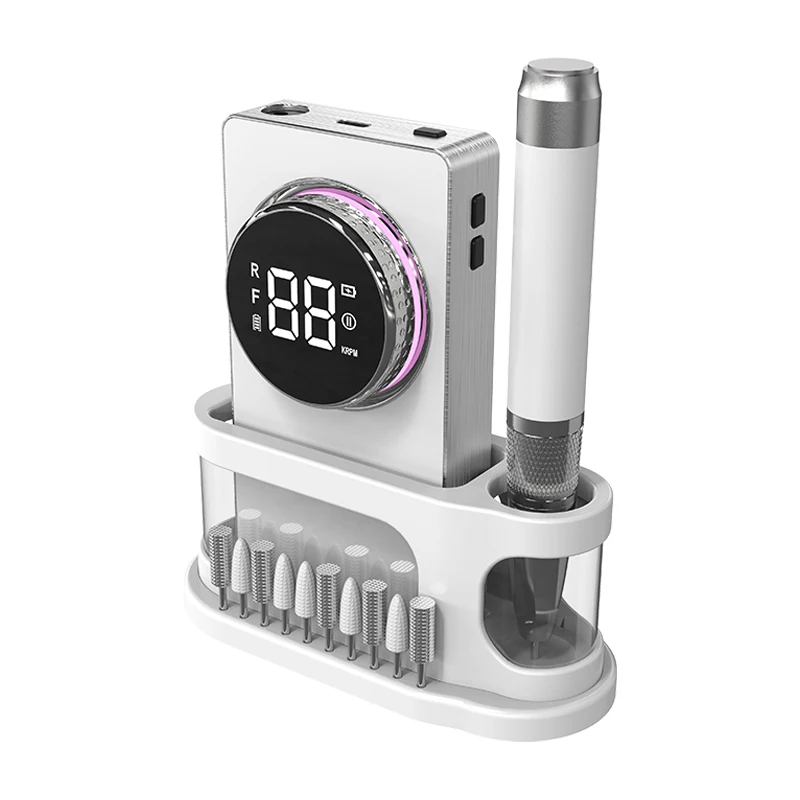 Nuevo Kit de Taladro Eléctrico Profesional Inalámbrico Portátil para Uñas, Lima de Uñas con Carga Inalámbrica de 40000 rpm, Sin Escobillas, para Remover Acrílico y Gel