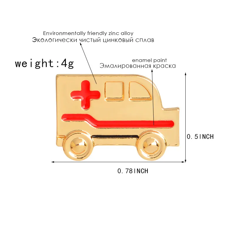 Ambulance broche rode kruis pins aangepaste medische sieraden voor MD arts verpleegkundige afstudeercadeau voor medische studenten