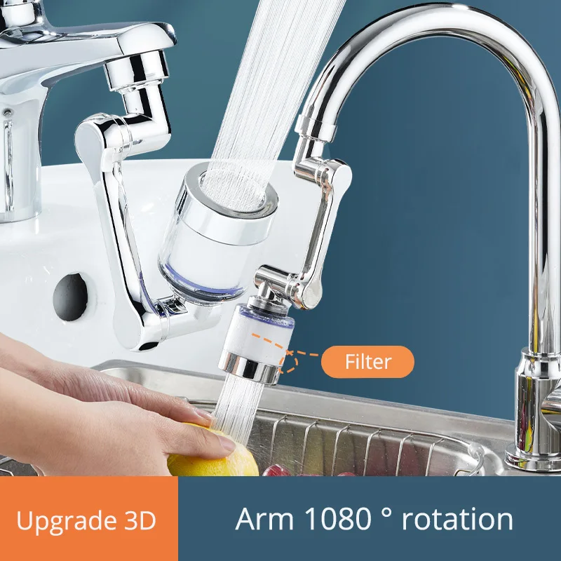 Universal 1080° Rotation Faucet Aerator Splash FilterTap Extend Water Nozzle Faucet adaptor Faucets Bubbler For Kitchen Bathroom
