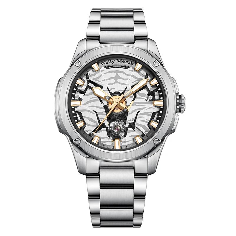 Orologio WM Orologi meccanici automatici Orologio da uomo d'affari classico casual resistente all'acqua Orologio Welly Merck WM075M