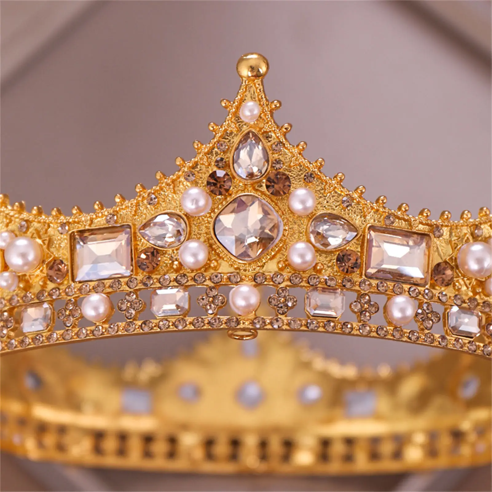 Bridal Crown Rhinestone Tiara Baroque Hair Accessories Wedding Party Supplies Elegant Princess Crystal Headband Decoration view 6