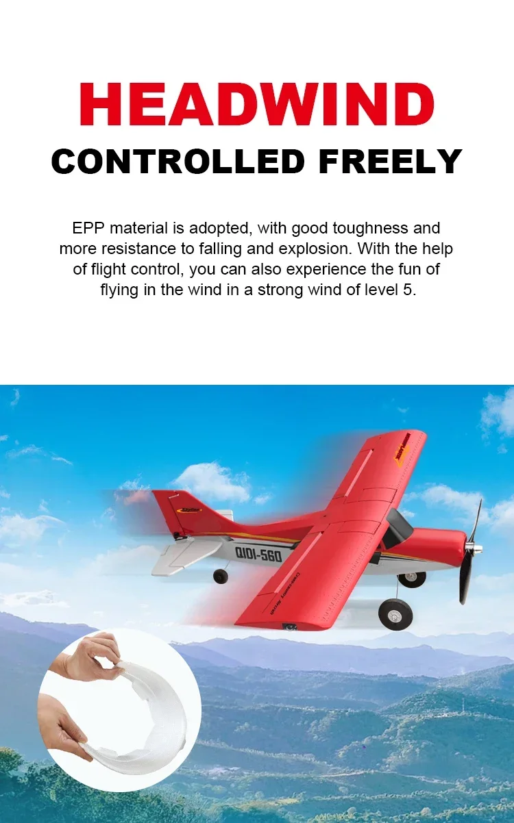 Qidi560 RC Flugzeug Moore M7 Off-road 4CH Fernbedienung Flugzeug Bürstenlosen Starrflügel Flugzeug Modell EPP Schaum Spielzeug für Kinder – Detail 8