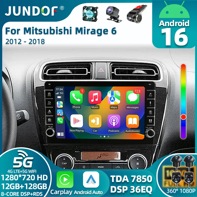Android 16 For Mitsubishi Mirage 6 Attrage 2012 2013 2014 2015 2018 Car Radio Multimedia Player Carplay Wifi Head Unit Audio