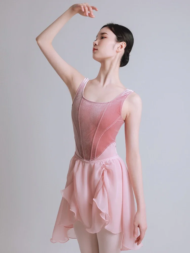 

Балетный танцевальный костюм, боди, колготки, женский бархатный костюм учителя, специальные упражнения для взрослых, гимнастика, цельный, оптовая продажа, новинка 2026 г.