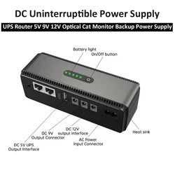 10400mah 5V 9V 12V Mini UPS per Router ottico Cat Monitor alimentazione di Backup gruppo di continuità DC UPS Type-C