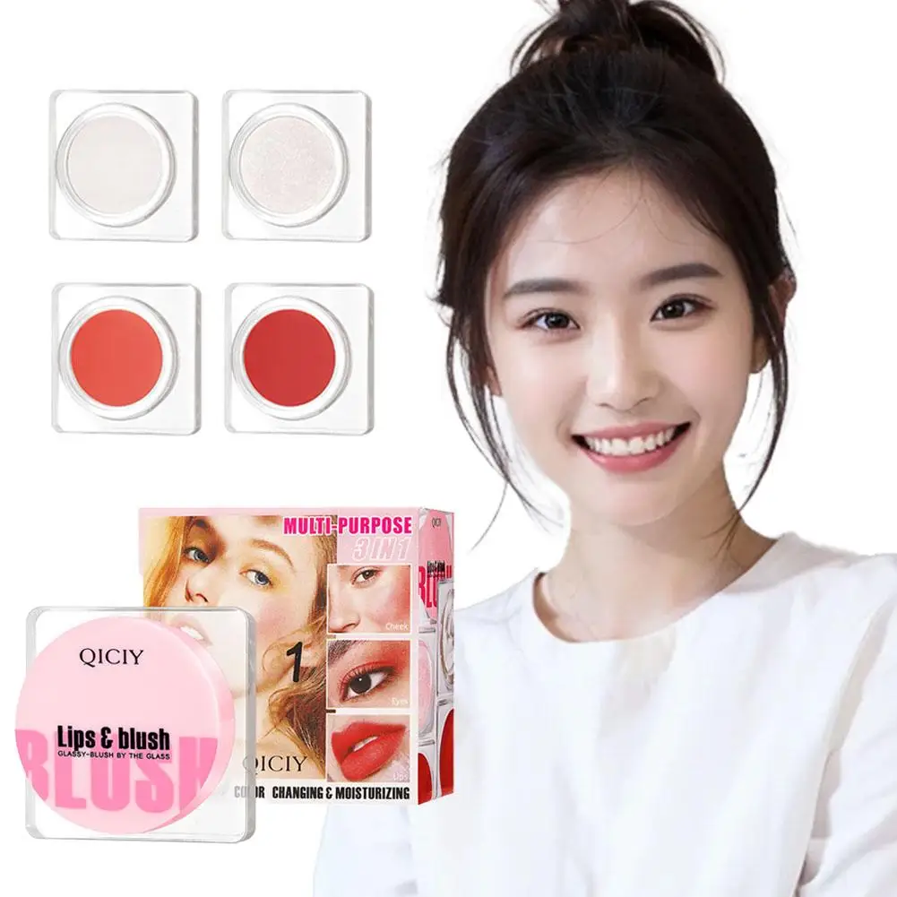 Transparent Temperature Change Colors Blusher Cream Moisturizing Waterproof Contouring Face Brightening Blusher Shadow Natu W1Y4