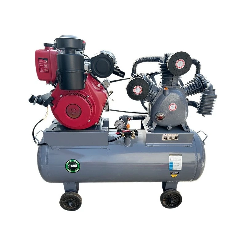 Air-cooled self-controlled field air pump spraying real stone paint air compressor mobile tire repair tire inflatable