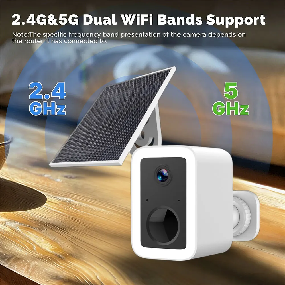 ANSVICAM 2K WiFi Camera Solar Battery Outdoor Wireless Solar Power Floodlight Security Camera PIR Motion Detection Night Vision