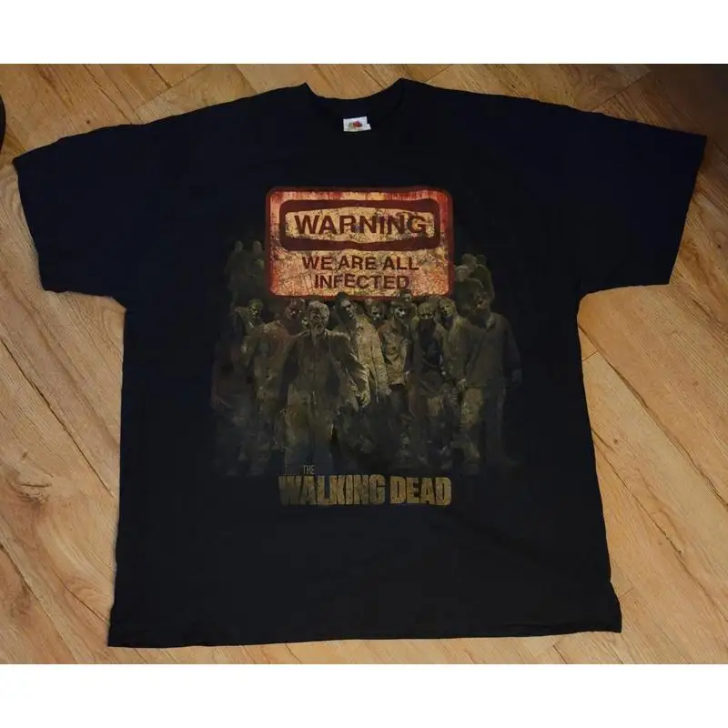 The Walking Dead 2012 Zombie Warning We're All Infected T-Shirt Men's Size-2XL
