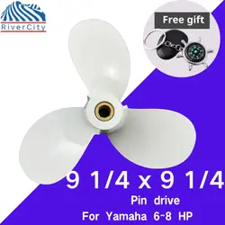 647-45941-00-EL Outboard Propeller For Yamaha 5hp 6hp 8hp 9.9hp 9 1/4x9 1/4 Boat Aluminum Alloy Screw 3 Blade Pin Drive