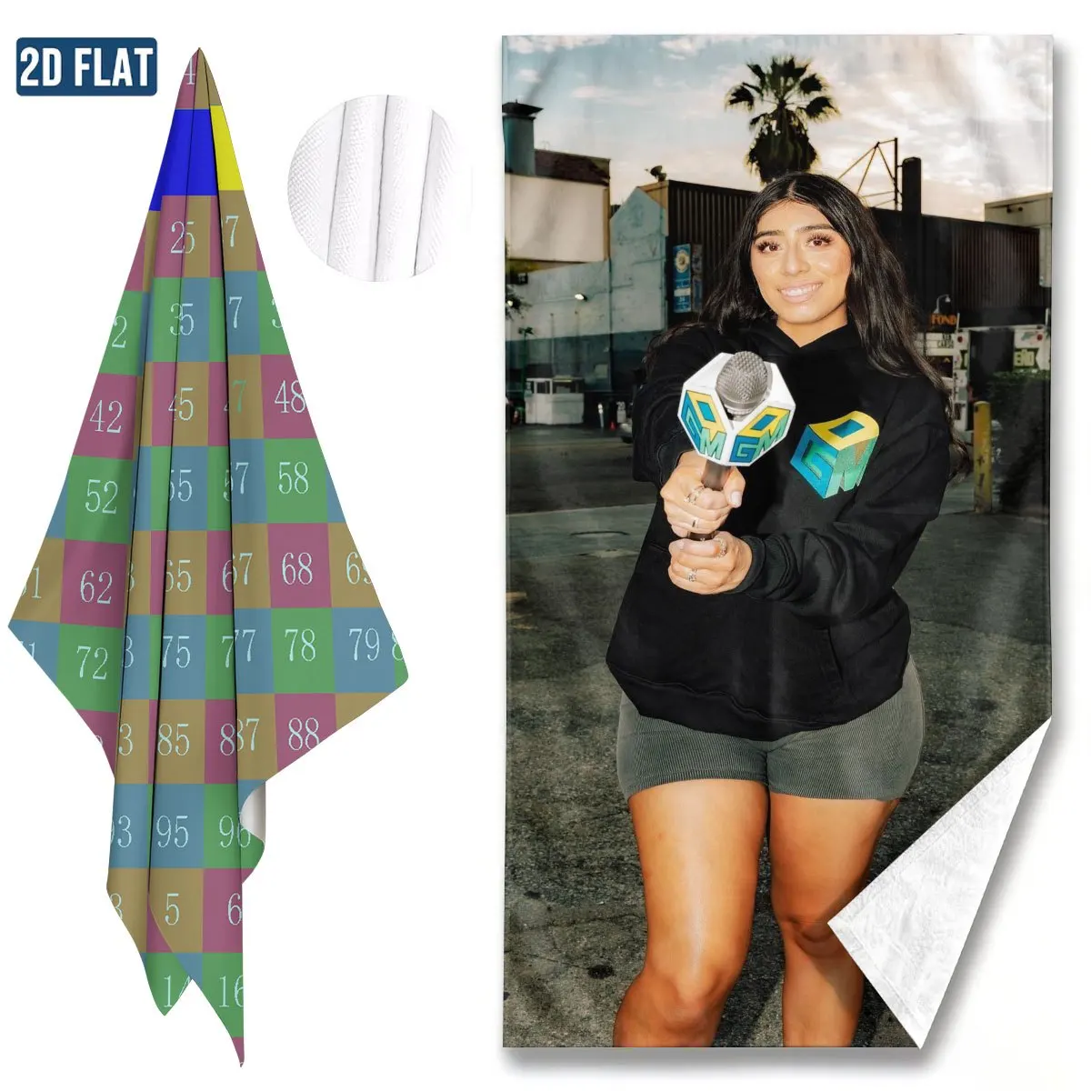 Customize 1 Stylish Streetwear Hoodie, Energetic Casual Sports Jacket Quick-Drying Microfiber Beach Towel - Lightweight And Abso