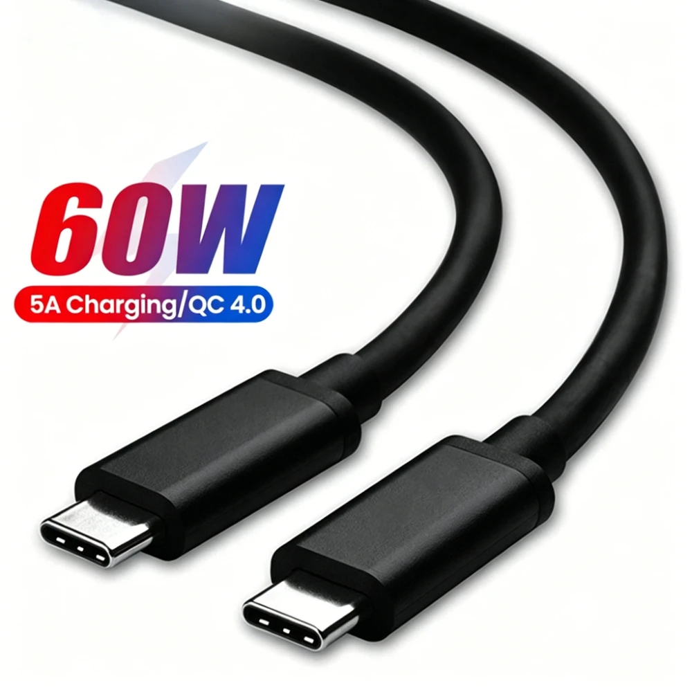 PD 60W Typ-C-auf-Typ-C-Kabel, schnelles Ladekabel, USB-C-Ladekabel, Datenkabel für iPhone, Samsung, Xiaomi, Huawei, Quick-Charge-Adapterkabel