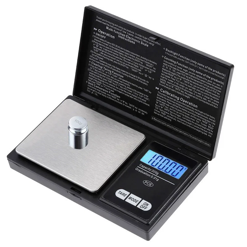 

0.01g Jewelry Mini Stainless Steel Electronic Scale Digital Pocket Scale Gold Gram Balance Weight Scale Portable Pocket Scale