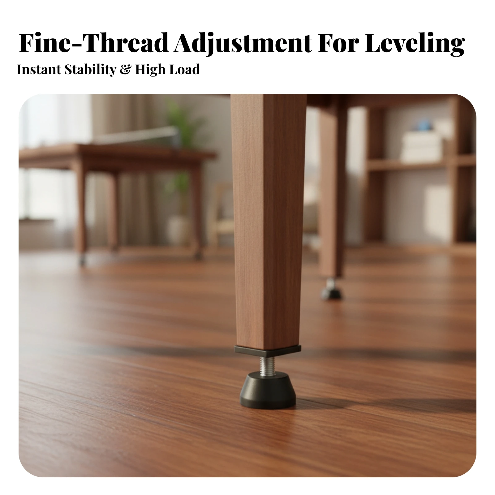 Leveling Foot with Mounting Socket Indoor Adjustable Table Glider Hardware
