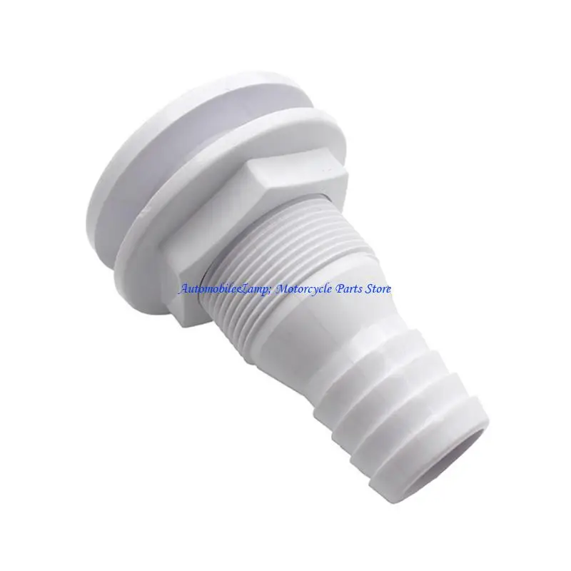 H7BD Marine Boat ABS Plastic Thru Hull Fitting Connector Boat Drain Bilge Pump Plumbing Fittings Fit for 5/8 3/4 1 Inch Hose