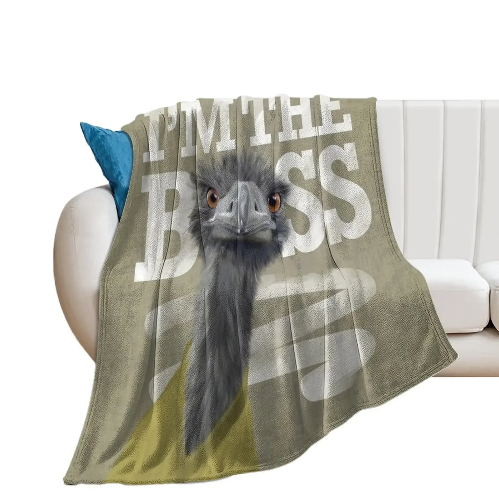 

Ostrich. I'm the Boss! Throw Blanket Summer Personalized Gift Blankets