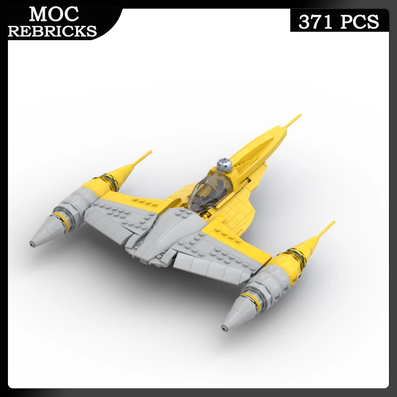 Military Weapons Series Air Force Theed N-1 Naboo Starfighter MOC Building Block Aircraft Educational Model Brick Toys Xmas Gift