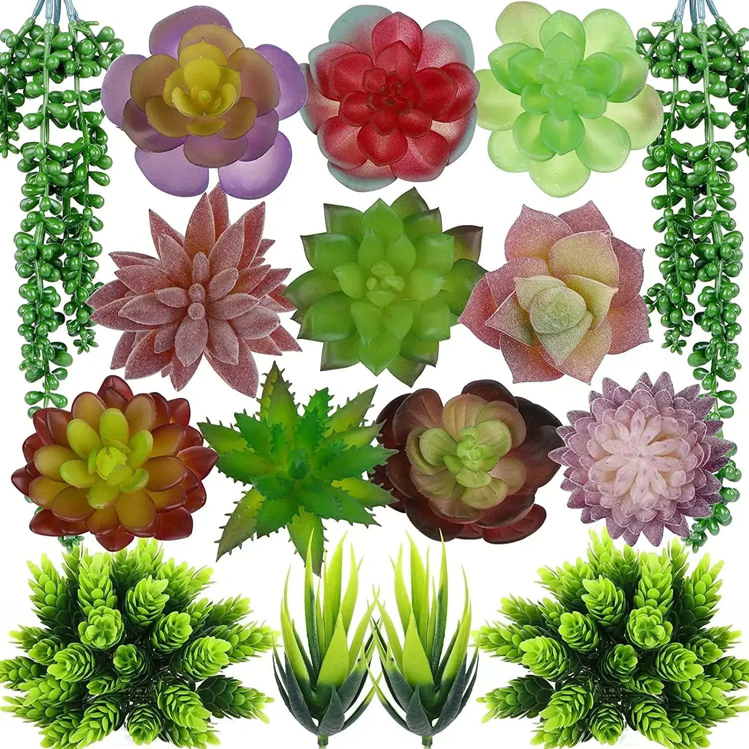 16pcs Artificial Succulents Plants, Fake Succulents Unpotted, Realistic Artificial Plants & Flowers Mini Succulent Bulk