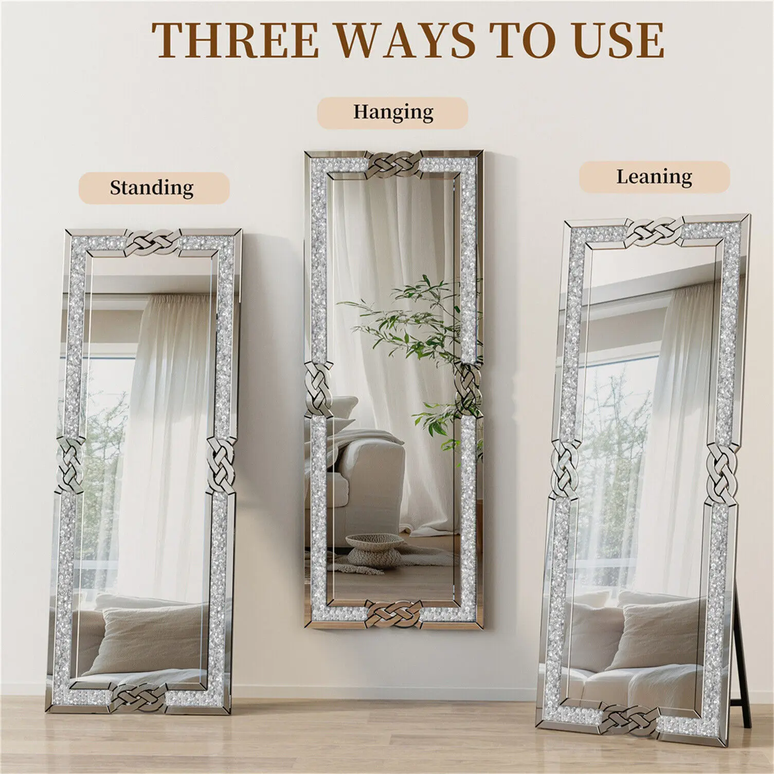 Crushed Diamond Floor Mirror 3