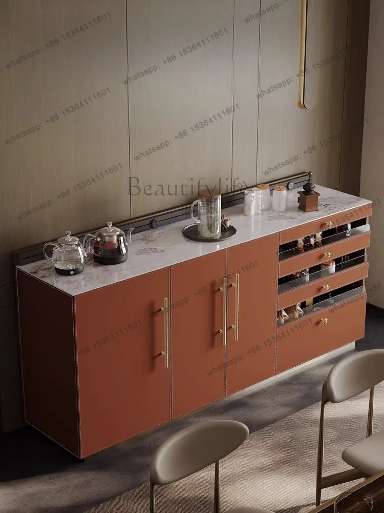 

Интегрированный приставной шкаф для столовой, современный, для гостиной, притыкается к стене, из каменной плиты, многофункциональный