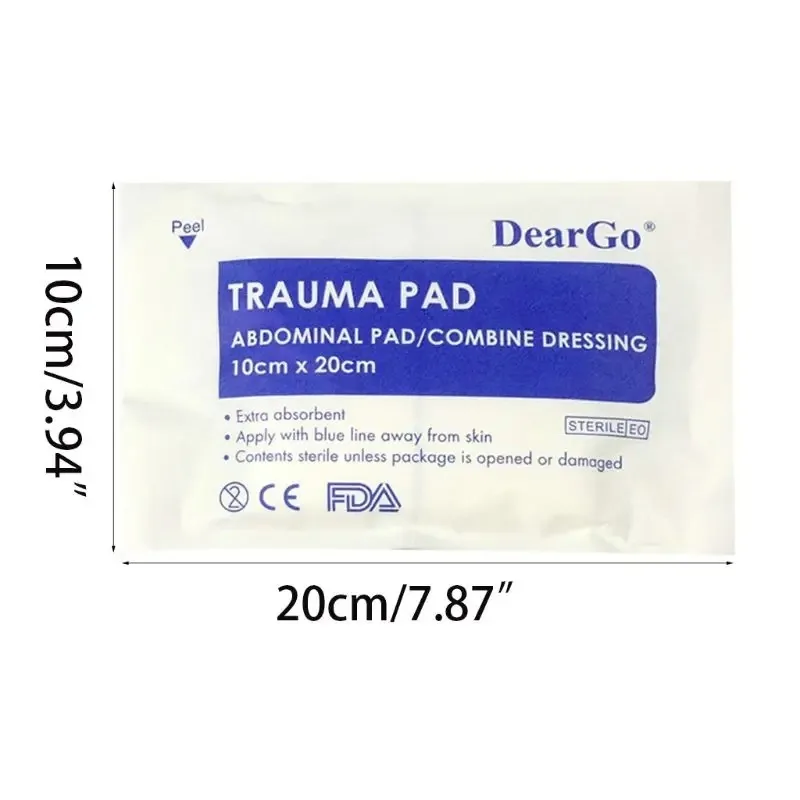 1 Pc ABD Combined Dressing Trauma Pad Medical Sterile Surgical Wound Haemostatic Stop Bleeding Abdominal Pad 10x20cm