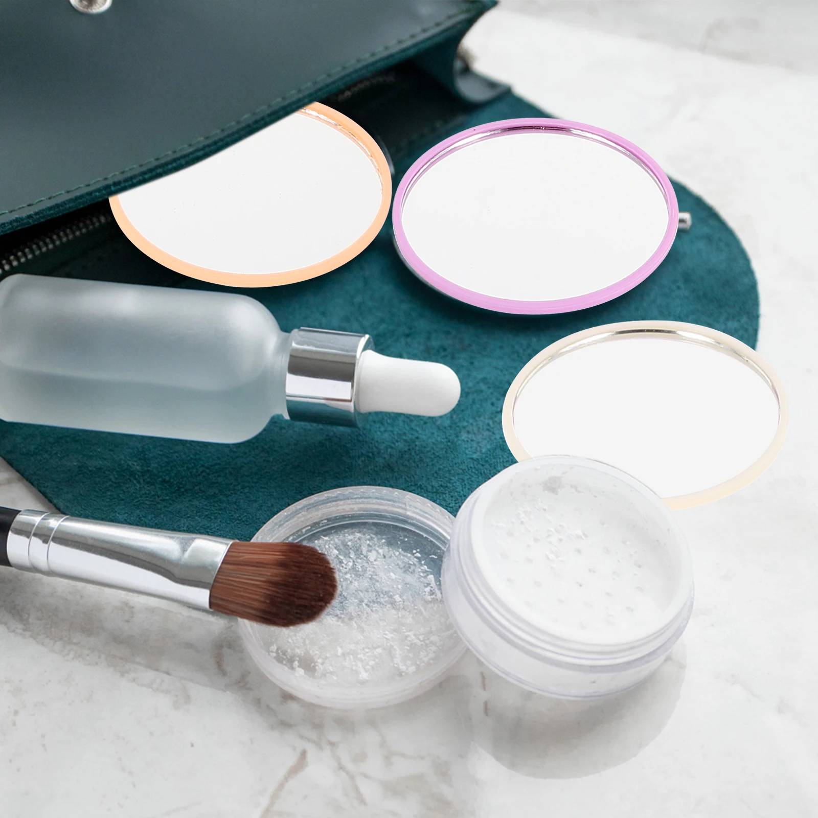 

24Pcs Mini Makeup Mirror Clear Reflective Surface No Distortion Compact Design for Travel Handbag Purse Small Portable Mirror