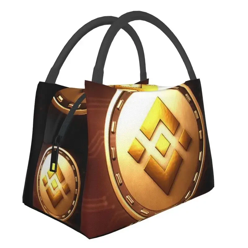 Custom Binance Crypto Cryptocurrency Lunch Bag Men Women Cooler Warm Insulated  Box for Work Pinic or Travel  