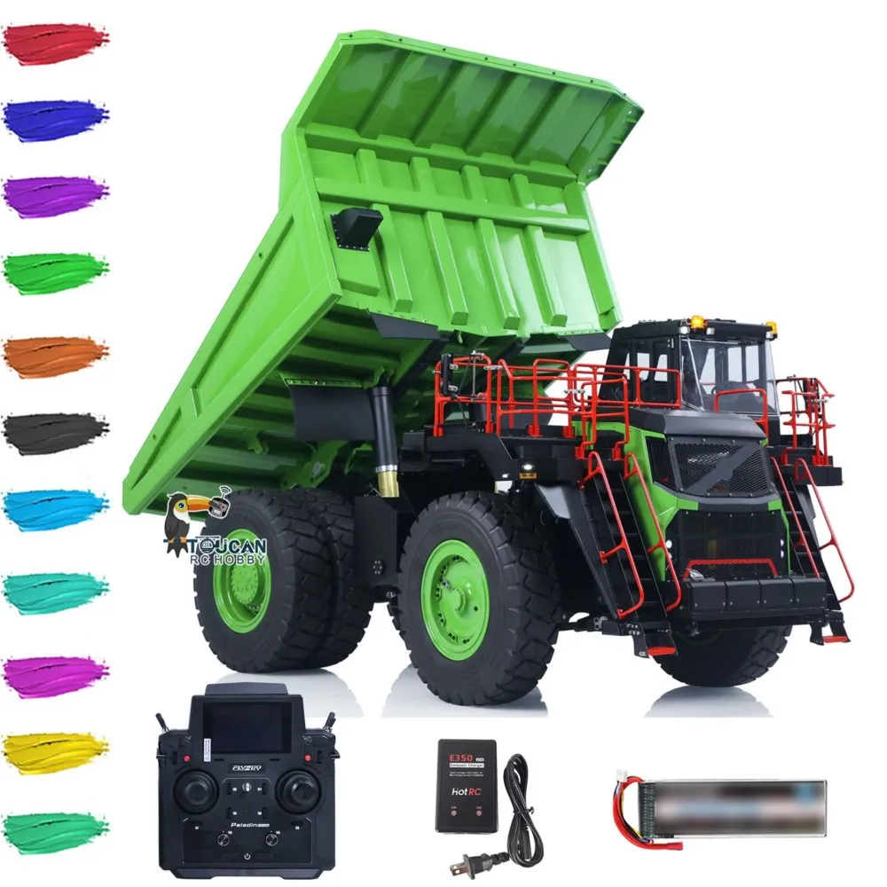 1/16 LESU Aoue R100E RTR Metal Hydraulic RC Mine Truck Mining Tipper Construction Cars PL18EV Lite Radio Dumper Vehicle Machine