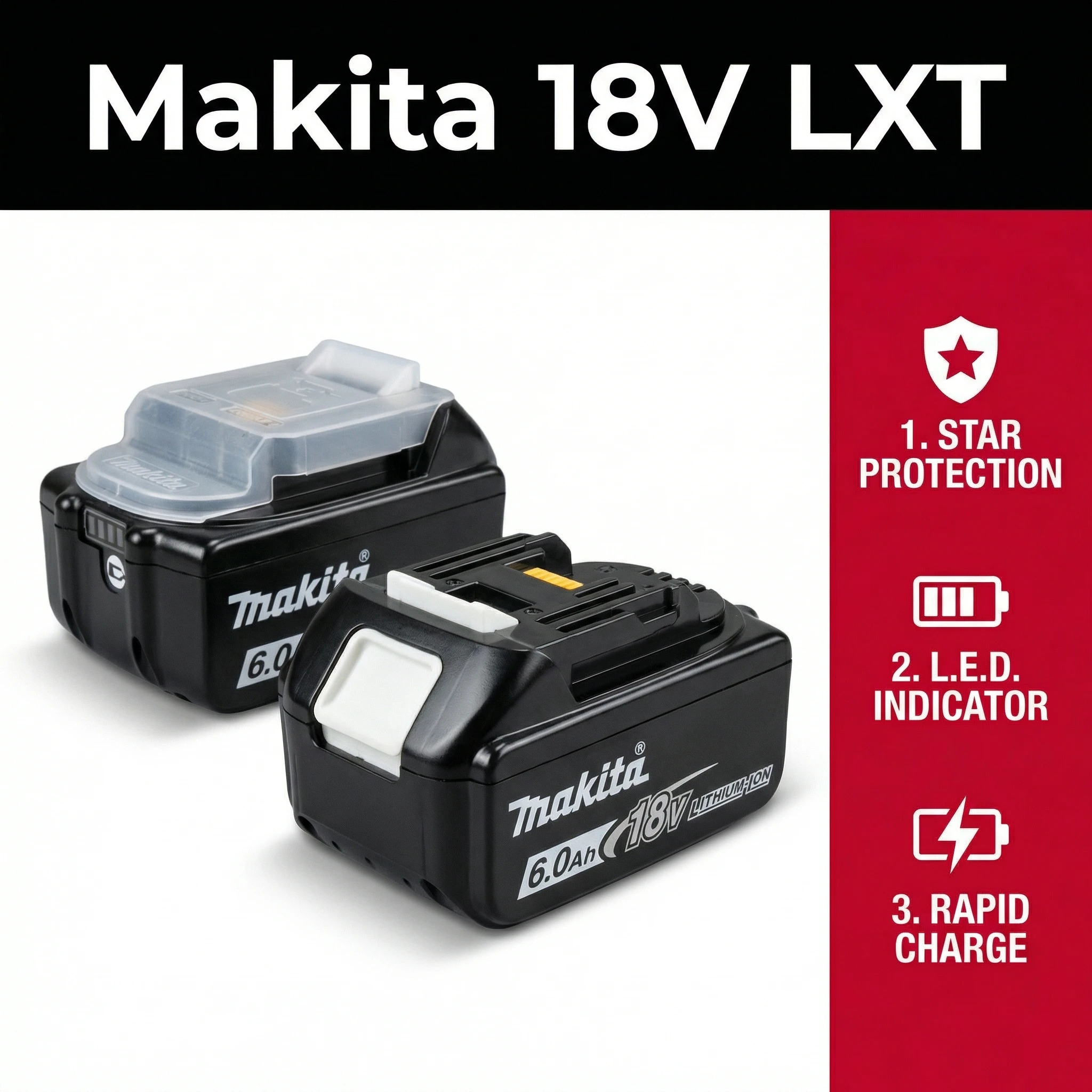 

Высокопроизводительная батарея для Makita 18V Аккумулятор Makita 18В 6Ач, совместим с многофункциональными инструментами, незаменим для экстренного ремонта.