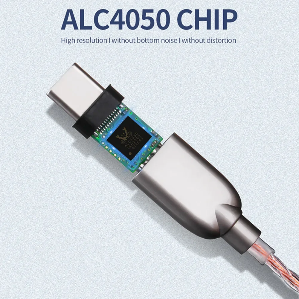 DAC Earphone ALC 4050 Chip USB C to 3.5mm HIFI Headphone Jack Amplifier Audio Adapter32bit 384kHz Digital Decoder Car Audio Cord