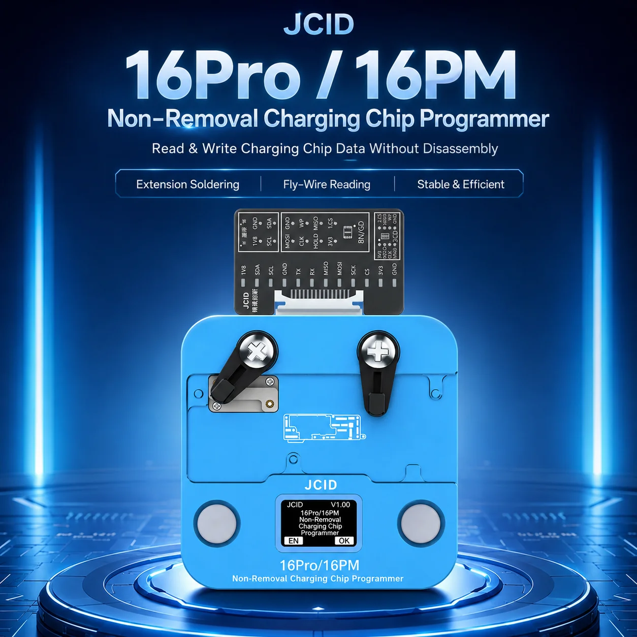 JCID 16Pro 16PM Non-Removal Charging Chip Programmer Read Write Data Adapter Board No Screen Removal Phone Repair Tool