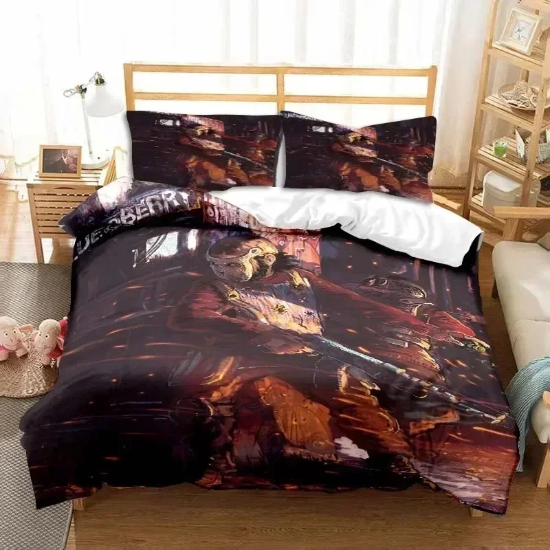 Luxury New 3D Print Rust Game Logo Printed Bedding Set Duvet Cover Bed Set Quilt Cover Pillowcase Queen Boys Adult Bedding Set