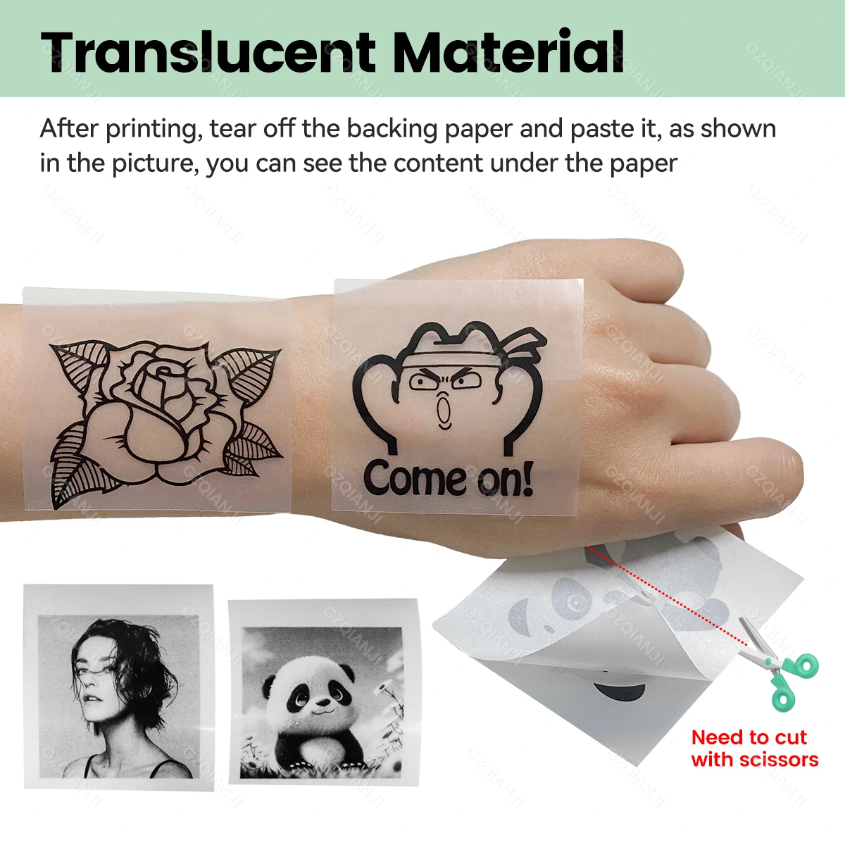 57mmx30mm Mini Printer Color Sticker Thermal Paper Label Paper Sticker Photo Papers For PeriPage Poooli 58mm width Photo Printer