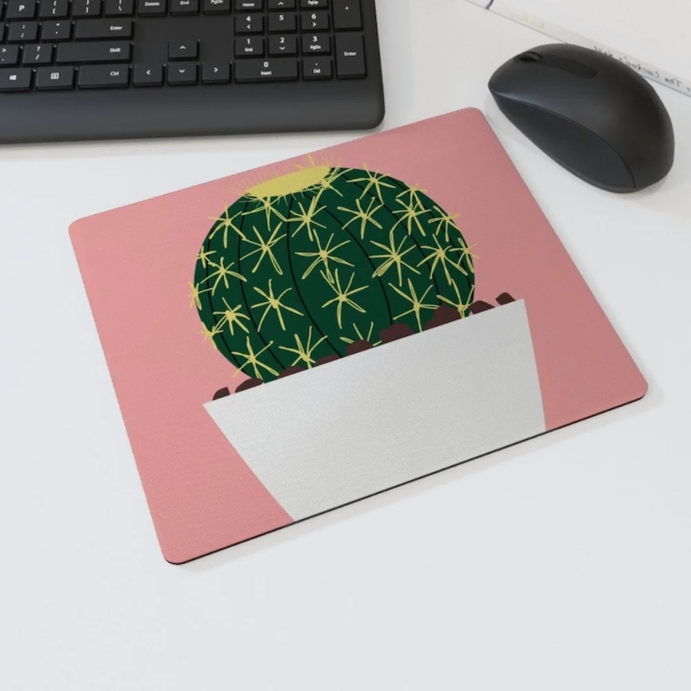 

Green cactus potted mouse pad, computer desktop accessory, high-definition printed rubber anti-slip washable table met, carpet