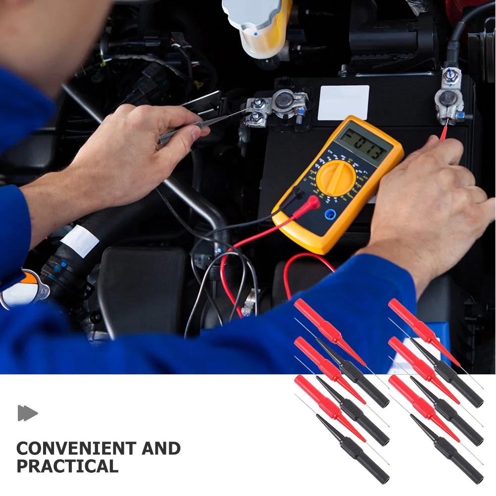 10Pcs Multimeter Probe Kit Coarse Tip Piercing Probes for Car Fuse and Electrical Circuit Testing Tools Accessories