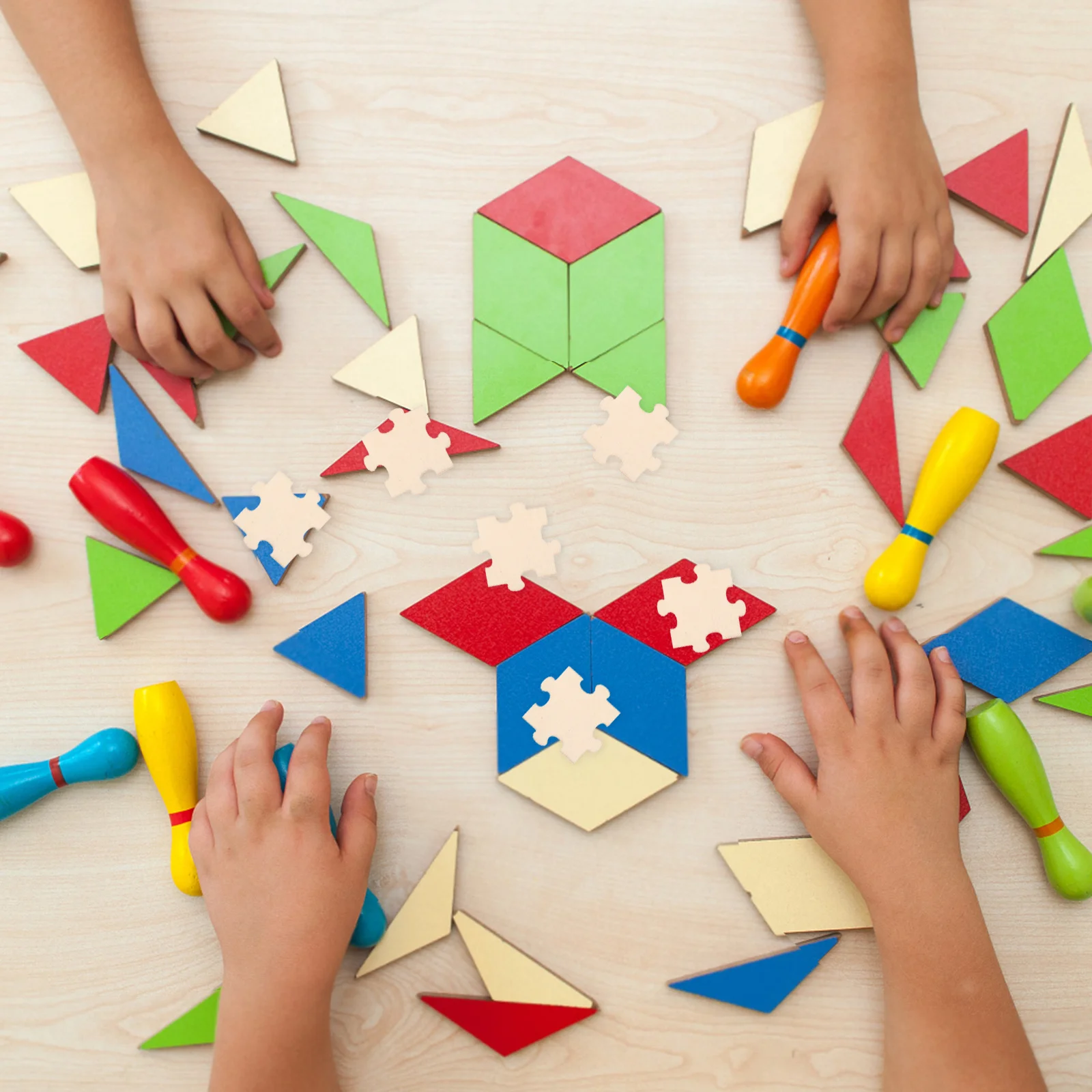 

50pcs Wooden Pieces Diy Blank Jigsaw Blocks For Puzzles Crafts Puzzles Home Decor Art Projects