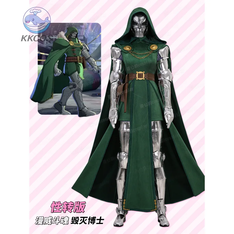 Gran oferta, disfraz de Doctor Doom doblado de género, mono femenino, traje de supervillano para películas occidentales, KKCos