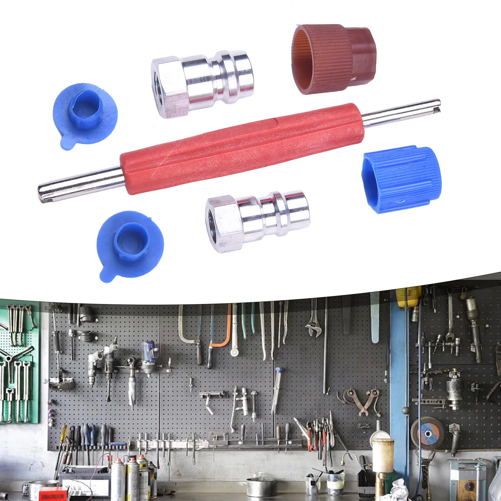 A/C Charging Port Adapter R12 To R134a Adapter Car Accessory Replacement Effort-saving Installation For Old R12 Charging Port