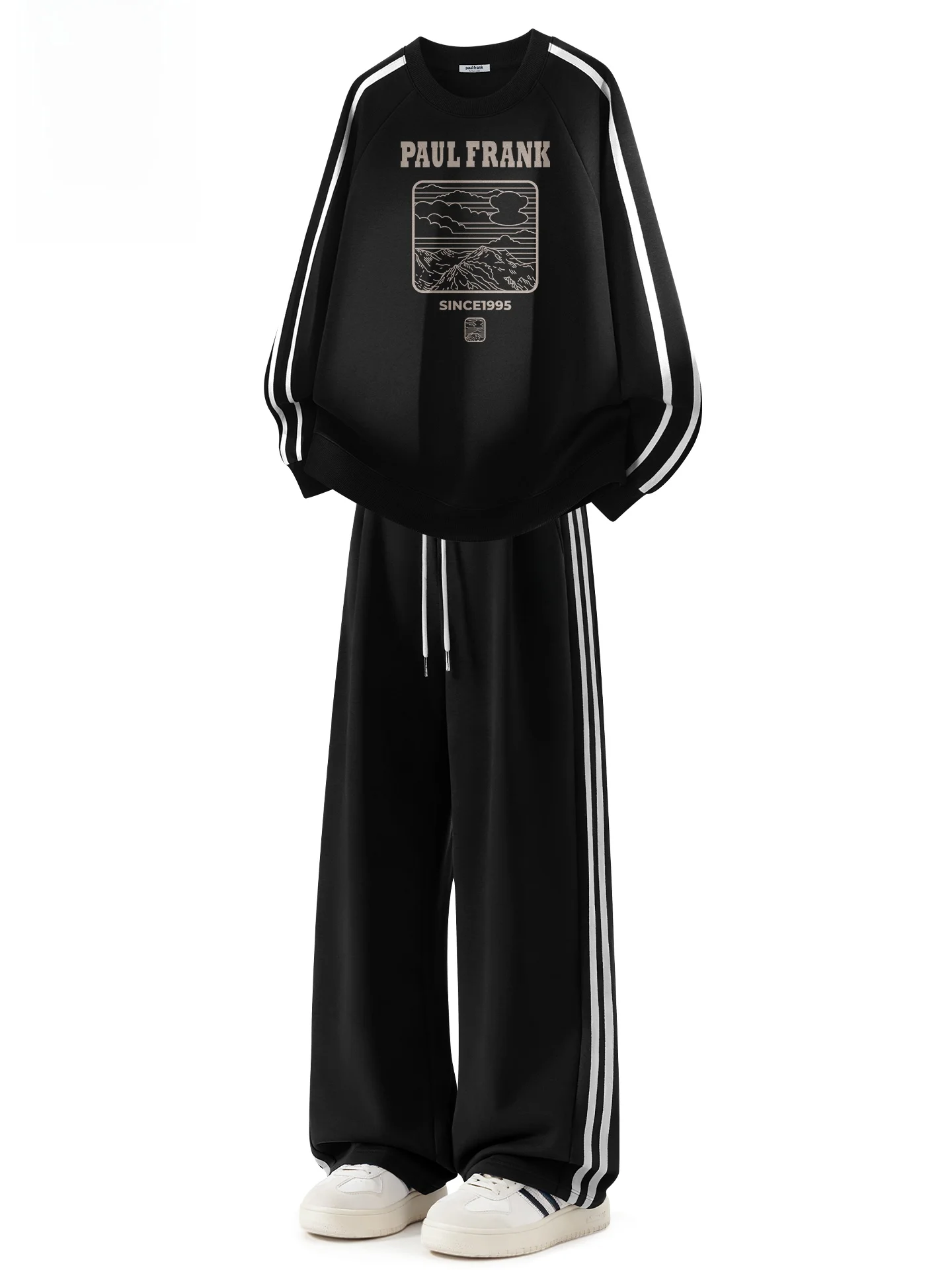 

Men's Sport Set Loose Fit Sweatirt Straight Leg Pants Trendy Brand Two Piece Set Spring Collection Cotton Polyes...