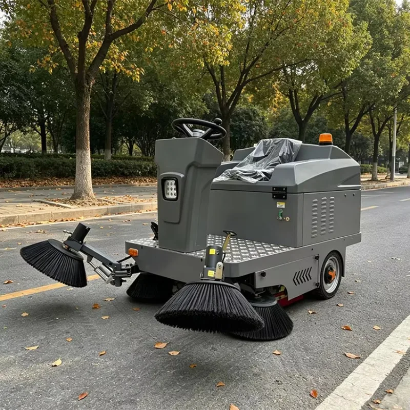 CE Standard 1800mm Wide Sweeper Machine 100L Dust Hopper 80L Water Spray Factory Outlet for Large Area Cleaning