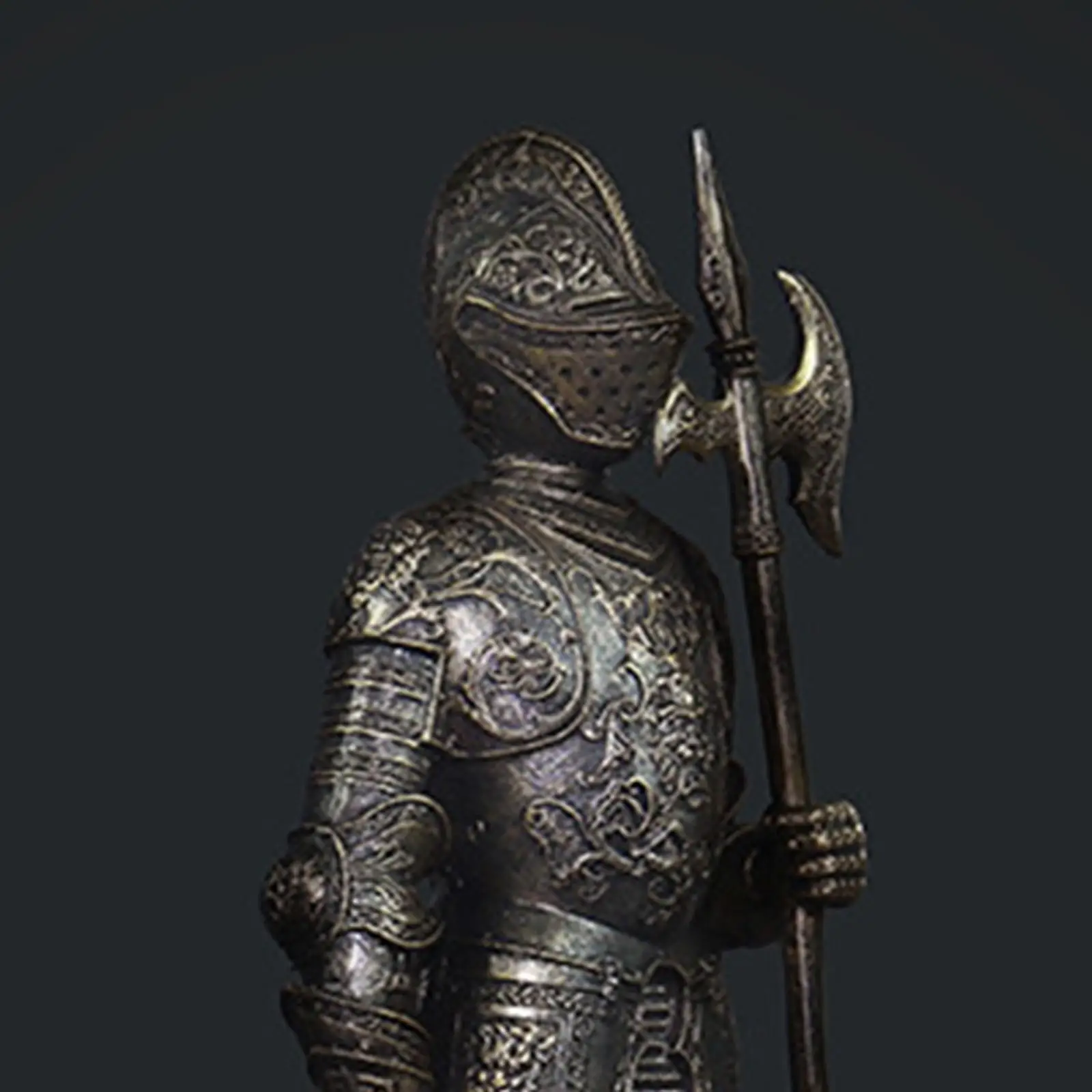 Knight Figure Statue Resin Vintage Decorative Art Craft Desktop Ornament for Home Office Shelf Entrance Bedroom Decor
